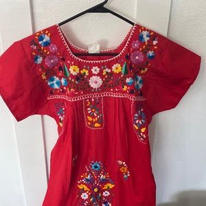 Red Mexican Dress Size 12